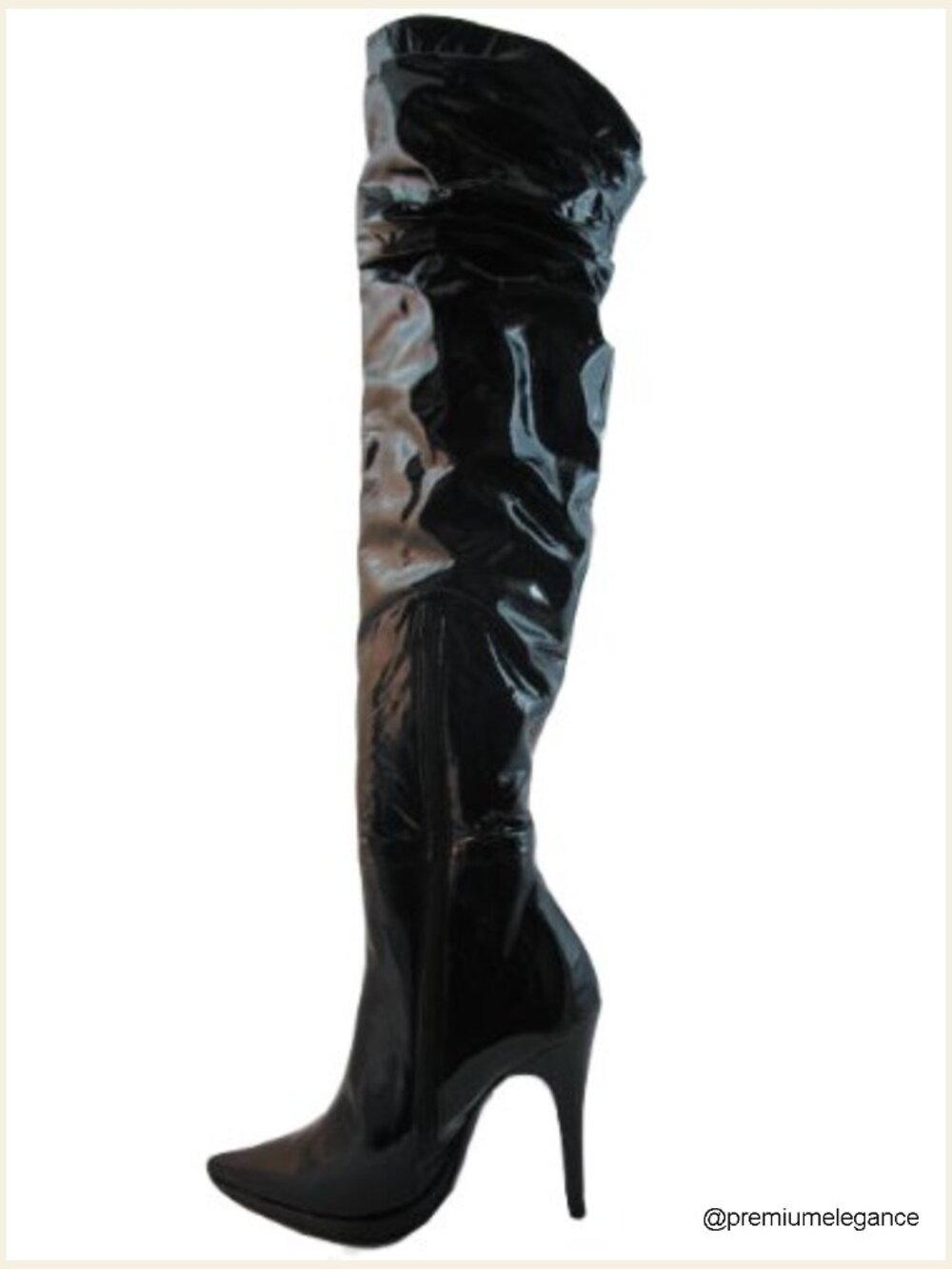 Genuine Italian Leather Over The Knee High Heel Dressy Boots - Picture 3 of 6